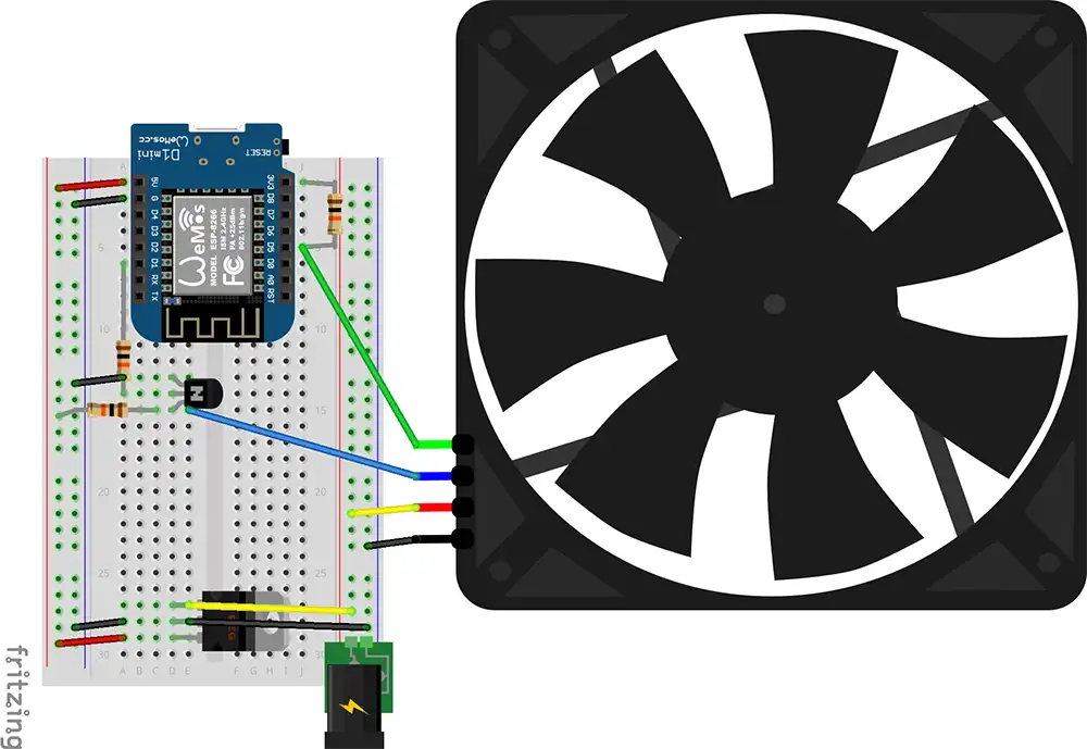Control 4 wire fan using ESP8266