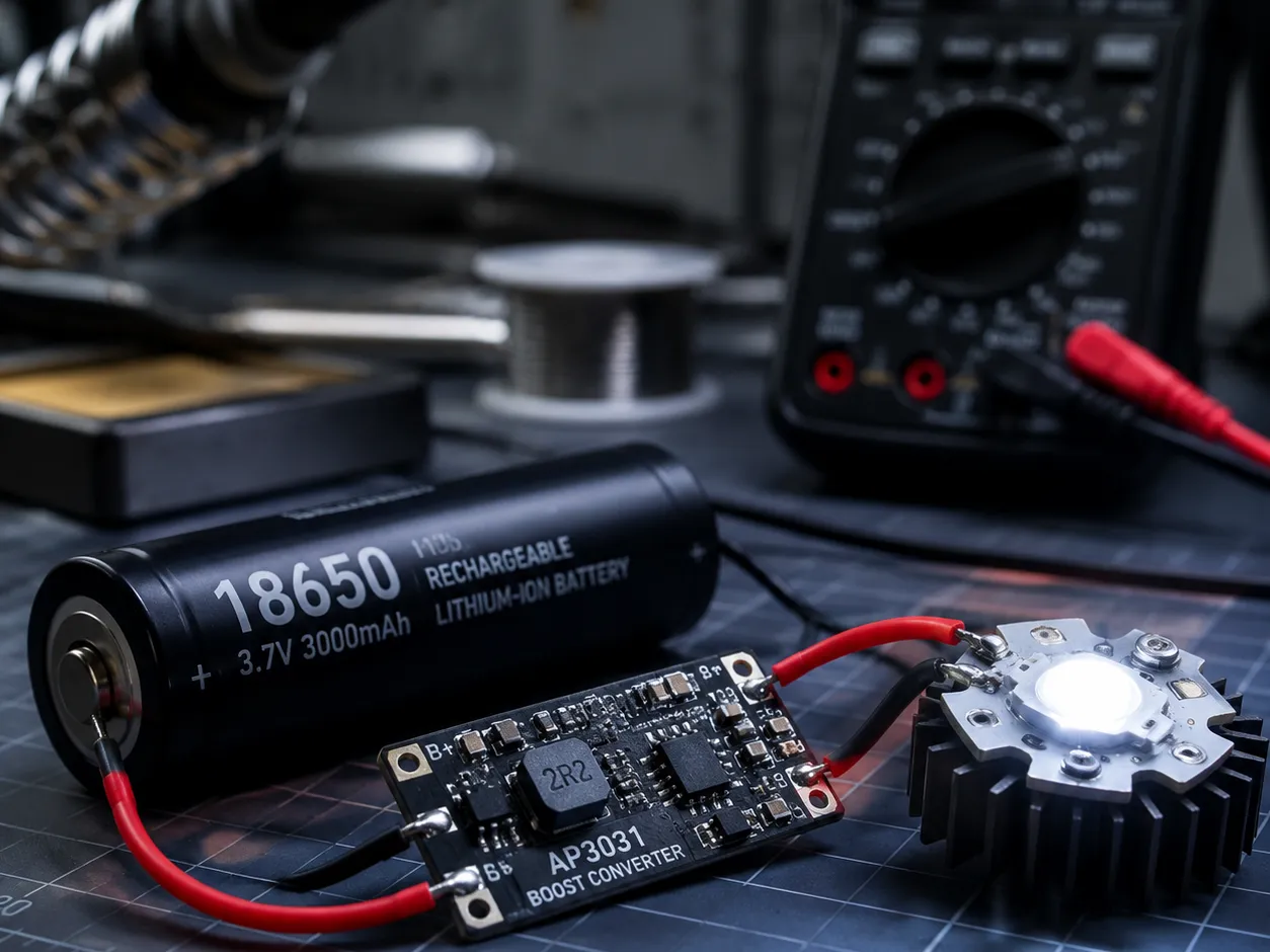 Rechargeable Flashlight with a 18650 Battery
