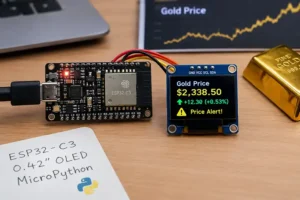 Gold Price Alarm ESP32-C3 0.42 OLED display banner
