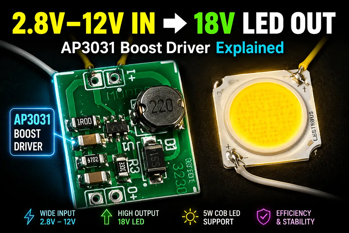 AP3031 boost converter LED driver